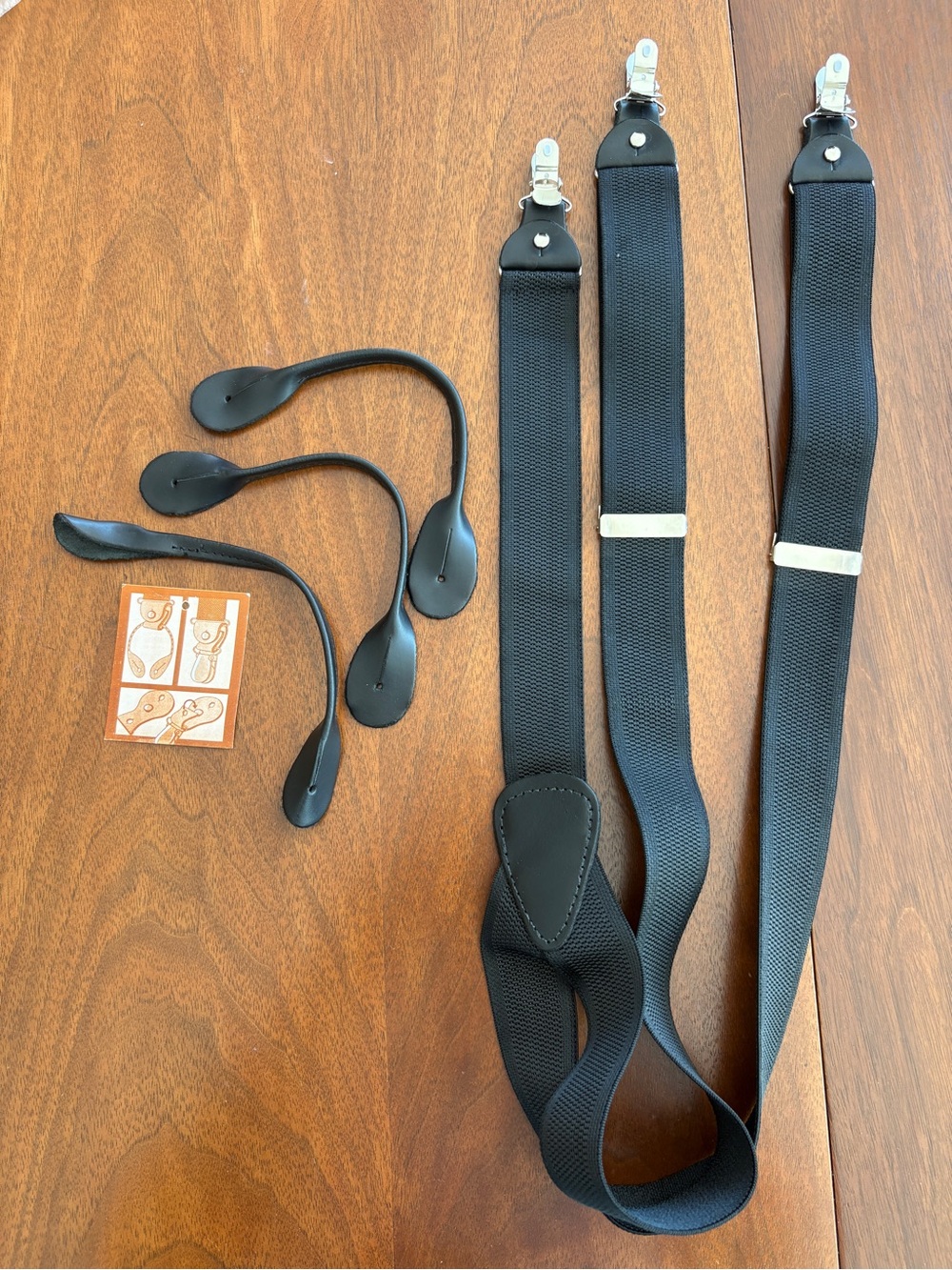 Men’s suspenders with leather
